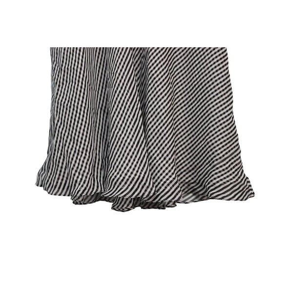 NWT Jones New York Midi Skirt Size 10 Gingham Plaid 100% Silk Flowy A-Line Chic - Picture 4 of 13